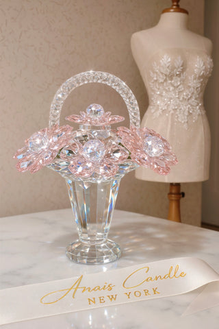 Crystal Blooming Flowers Basket - XL