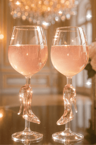 Cindarella’s Glass Slippers Wine Glasses, Set of 2