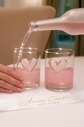 Étreinte d’Amour Heart Glass Cups Set of 2