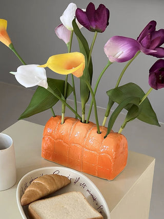 French Toast Ceramic Vase - Handcrafted
