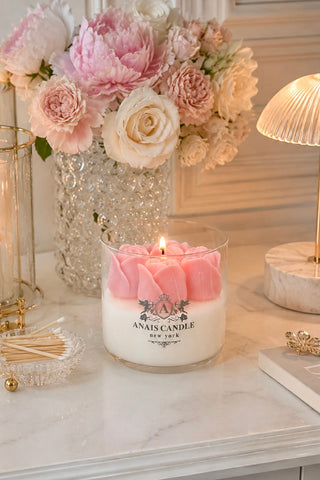 La Tulipe Bouquet Candle in Pink -XL