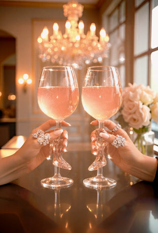 Juego de 2 copas de vino con forma de zapatillas de cristal de Cenicienta 