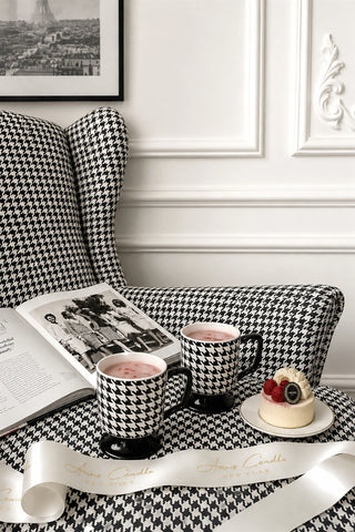 Houndstooth Couture Ceramic Cup Set of 2
