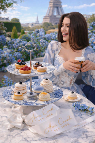 Bleu Riviera Toile 2-Tier Dessert Stand