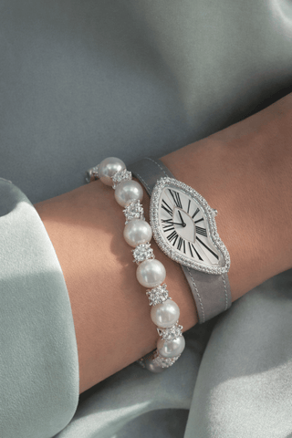 Valoria Genuine South Sea Near-Round Pearl Sterling Silver Bracelet