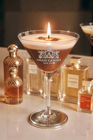 Lux Espresso Martini Candle With Crystal Glass Cup
