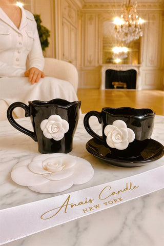 Camellia Romance Ceramic Tea/Coffee Cup Set of 2.