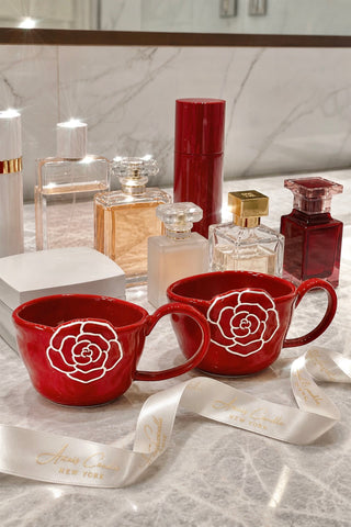 Rouge Rose Café Ceramic Cup Set of 2