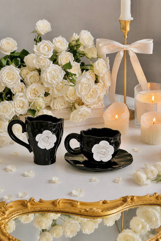 Camellia Romance Ceramic Tea/Coffee Cup Set of 2
