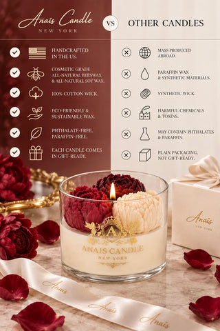 Peony Bouquet Candle in Burgundy Velvet  - Limited Edition