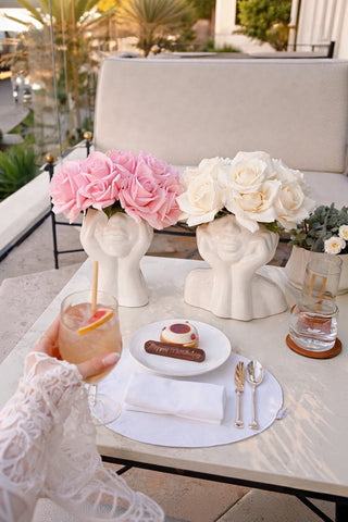 “Her” & Angelica Ceramic Vase Set of 2 is luxurious artistic vases for restaurants