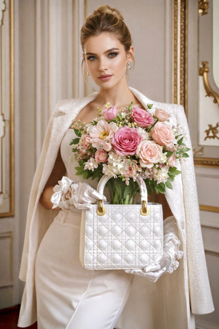 Scarlett Handbag Resin Vase in Beige