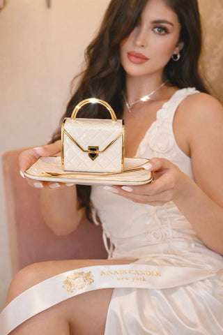 Le Sac Parisien Handbag Cup & Saucer with Spoon – Set of 2