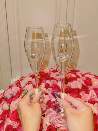 ‘100-Carat’ Diamond Champagne Flute Set of 2