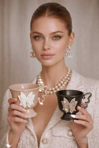 Butterfly de Grâce Ceramic Tea/Coffee Cup Set of 2