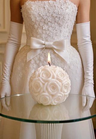 Romance de flores en blanco 