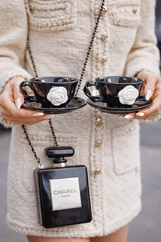 L’Amour Camélia Ceramic Tea / Coffee Cup Set of 2