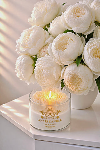 Peony Bouquet Candle in White designed by Anaïs Candle