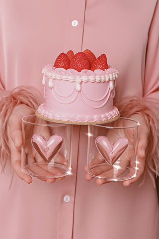 Étreinte d’Amour Heart Glass Cups Set of 2