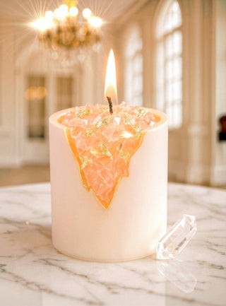 18K Gold Clear Quartz Candle – Clarity & Amplification