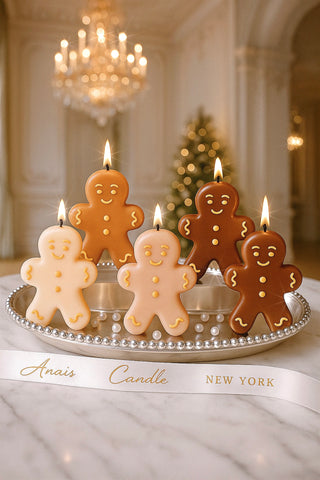 Holiday Gingerbread Friends Candle Crew Set of 5