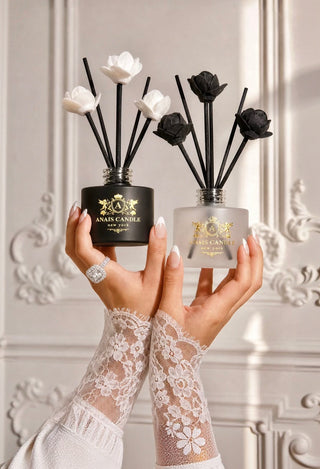 Noir et Ivoire Diffuser Set in a Paris apartment with marble decor