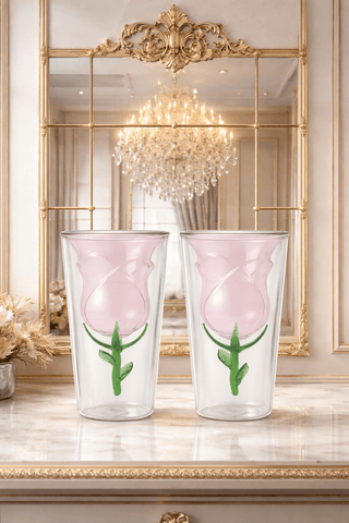 Enchanted Rose Glass Cup Set of 2 makes for great surprise gifts