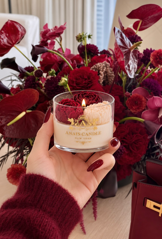 Peony Bouquet Candle in Burgundy Velvet  - Limited Edition