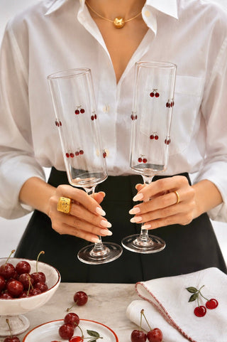 Chérie Rouge Champagne Flute Set of 2