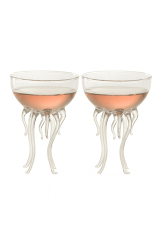 Rainbow Octopus Glass Cup Set of 2- Handcrafted