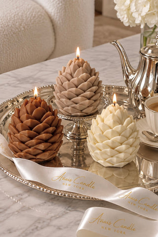 Alpine Pinecone Candle Set of 3 in Woodland Neutrals