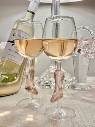 Cindarella’s Glass Slippers Wine Glasses, Set of 2 photo 4.