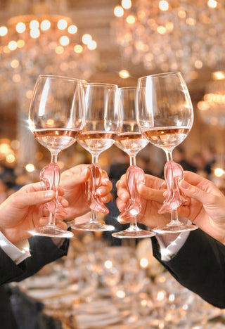 Juego de 2 copas de vino con forma de zapatillas de cristal de Cenicienta 