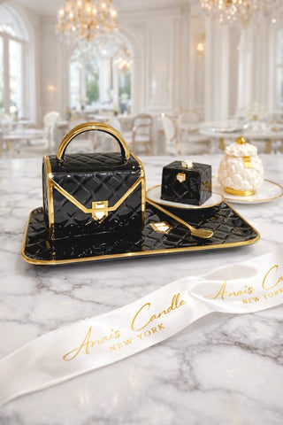 Le Sac Parisien Handbag Cup & Saucer with Spoon – Set of 2