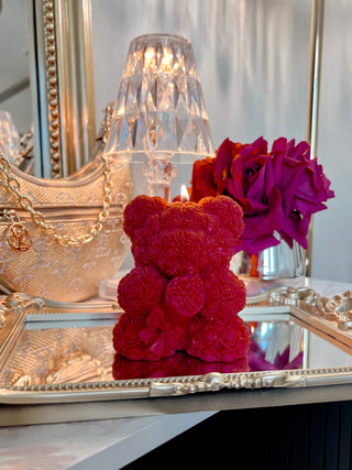 Rose Bear Candle In Lipstick.