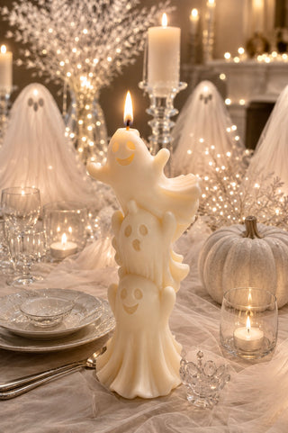 Halloween Happy Haunts Candle in Spooky White