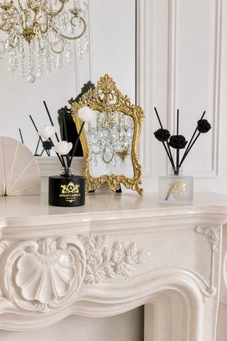 Noir et Ivoire Diffuser Set displayed in a Beverly Hills estate