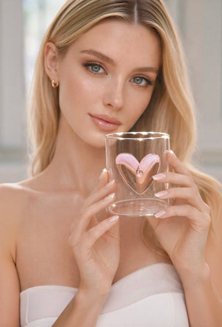 Étreinte d’Amour Heart Glass Cups Set of 2
