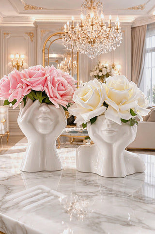 “Her” & Angelica Ceramic Vase Set of 2 makes for great art displays in your home