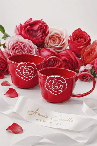 Rouge Rose Café Ceramic Cup Set of 2