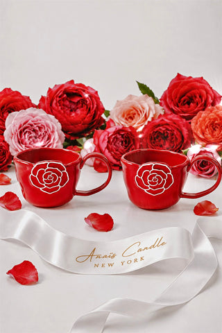 Rouge Rose Café Ceramic Cup Set of 2