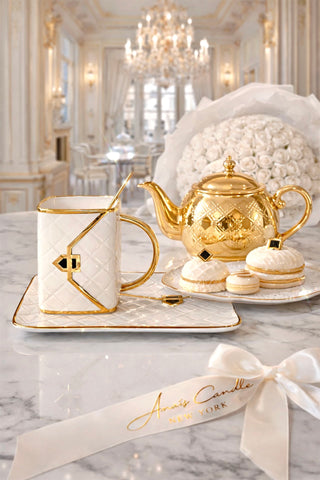 Le Sac Parisien Handbag Cup & Saucer with Spoon – Set of 2