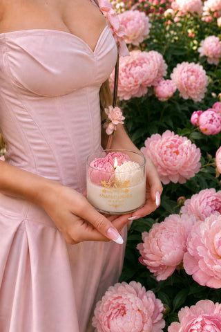Peony Bouquet Candle in Petal Pink