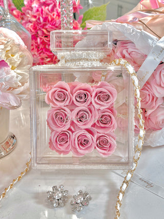 Everlasting Roses in Parfum Box in French Rose Pink.