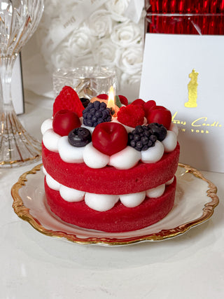 Velvet Rouge Berries Cake Candle