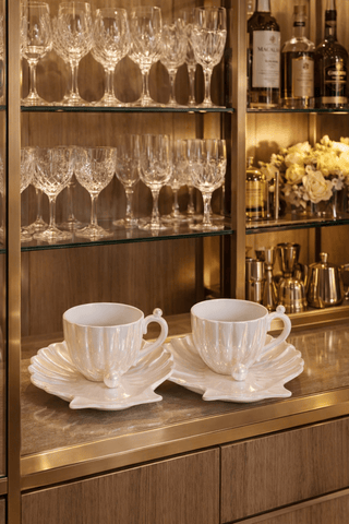 Marée de Pearl – Seashell Ceramic Teacup & Plate Set is the best luxury decoration