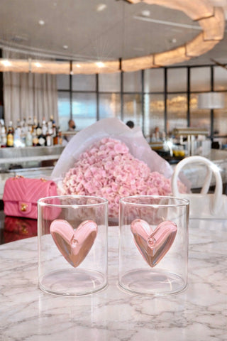 Étreinte d’Amour Heart Glass Cups Set of 2
