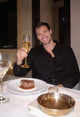 Imperial Diamond Heart champagne flutes in a multi-million dollar mansion toast