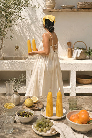 Golden Harvest Corn Candle Set of 2