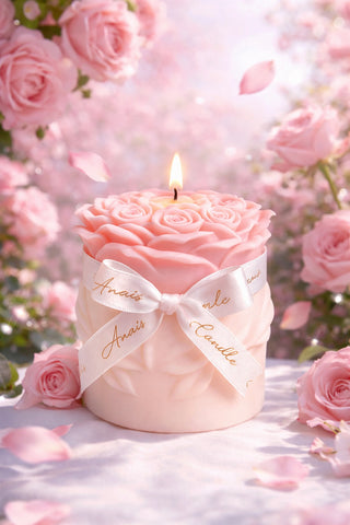 Lavish Rose Bouquet Candle in Pink - XXL is the perfect decoration for any house